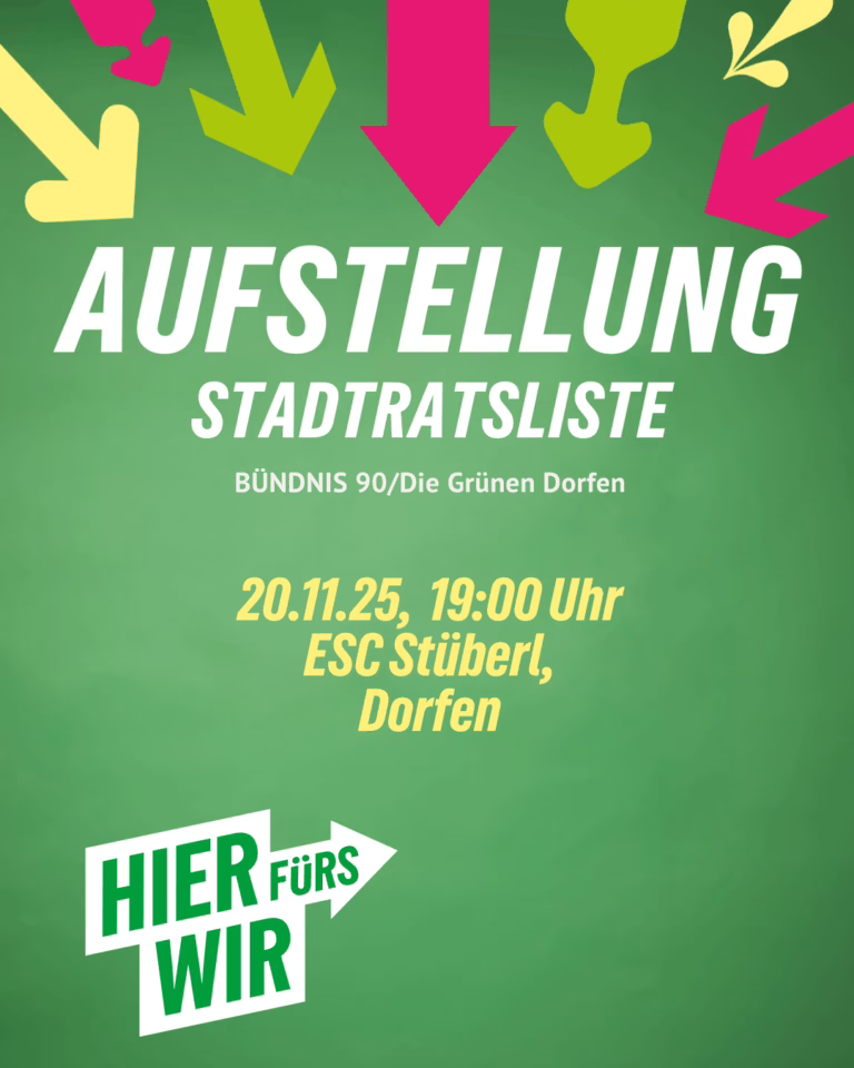 Aufstellungsversammlung Stadtratsliste Grüne Dorfen