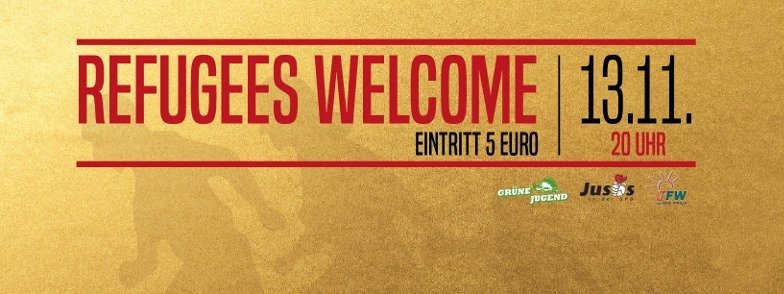 Refugees-Welcome-Party der Jungen Freien Wähler, der Grünen Jugend und der Jusos