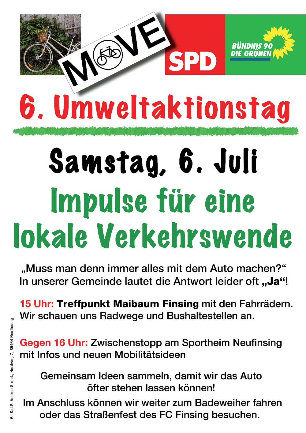 Umweltaktionstag Thema Mobilität in Finsing