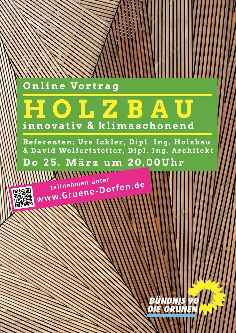 Holzbau – innovativ und klimaschonend: am 25. März um 20 Uhr
