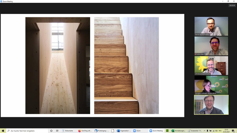 90 Teilnehmer*innen beim Online-Vortrag zum Thema Holzbau