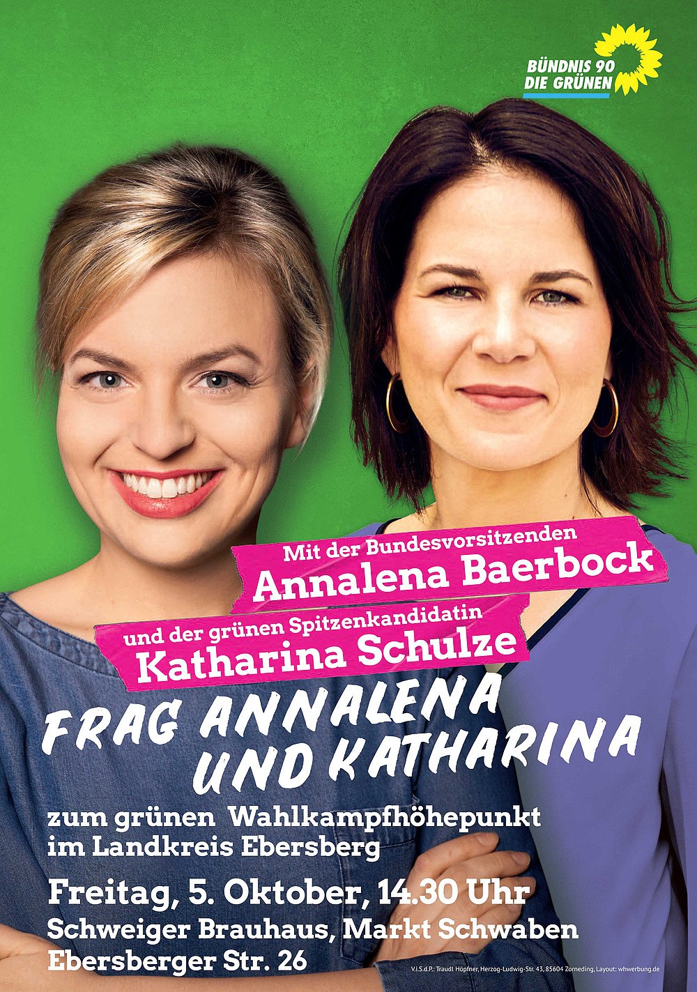 Annalena Baerbock und Katharina Schulze Wahlkampfhöhepunkt im Landkreis Ebersberg